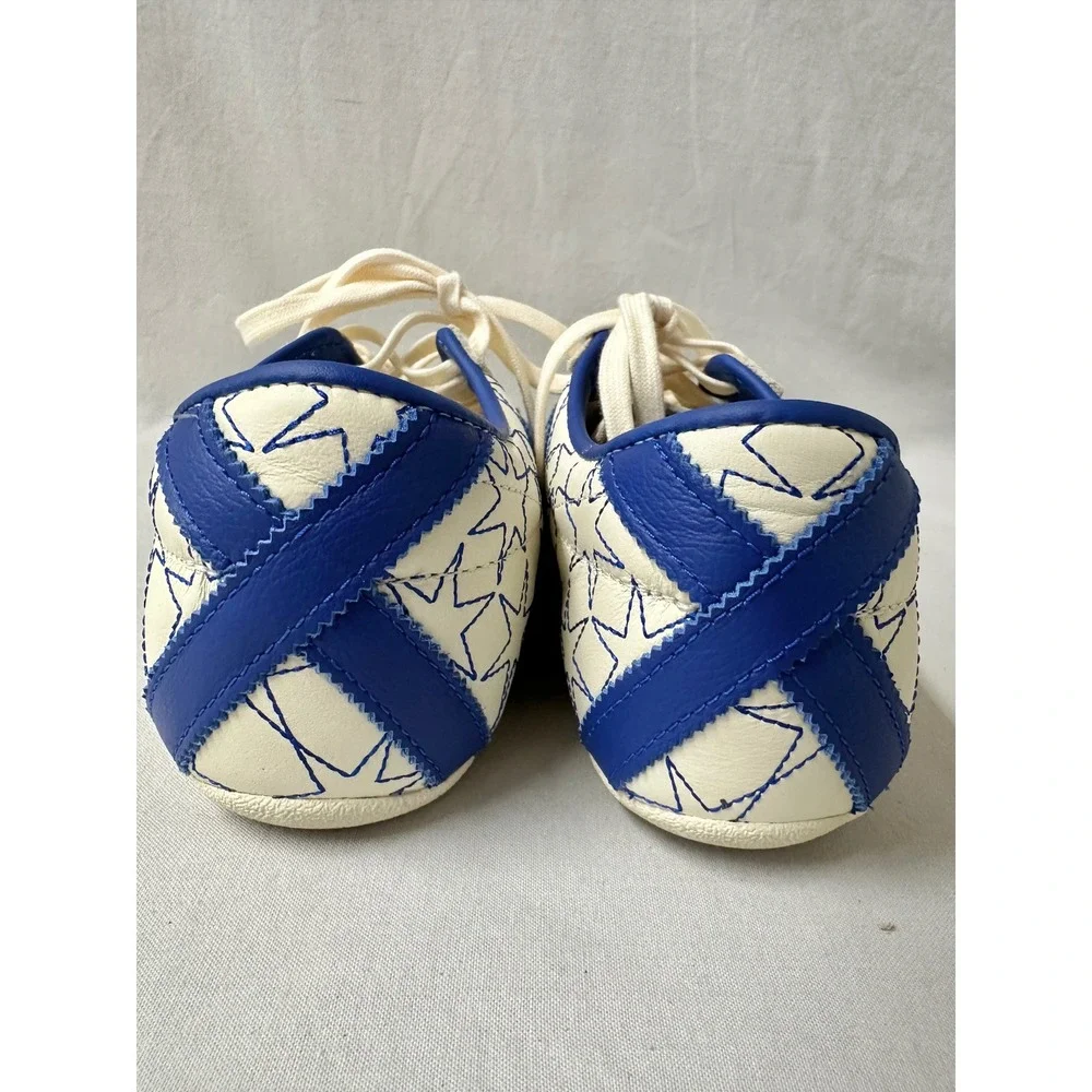 Adidas Tokyo Star Stitched Cream Blue Leather Sneakers IH6640 Womens 9.5